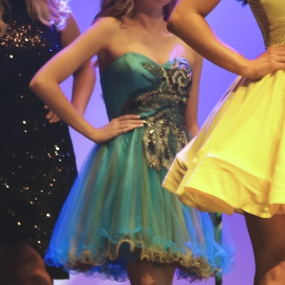 Peacock Homecoming Dress
